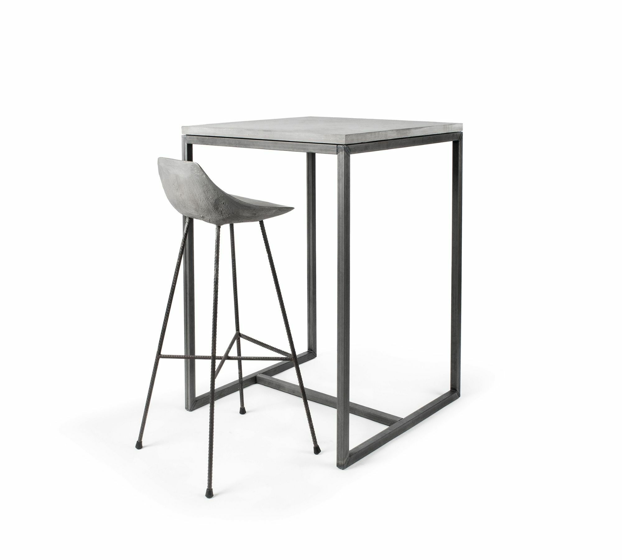 Perspective Bartisch Faserbeton Stahl Grau 4