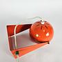 Vintage Lampe Metall Orange 1970er Jahre 3