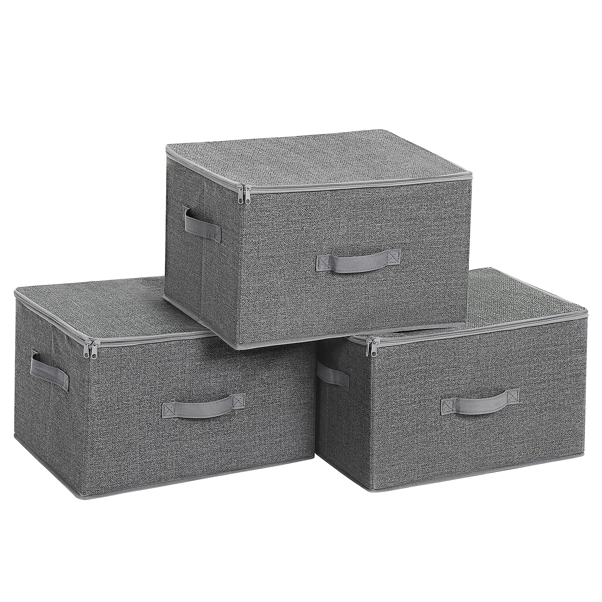 Storage box Rulls set of 3 mixed fabric grey 0