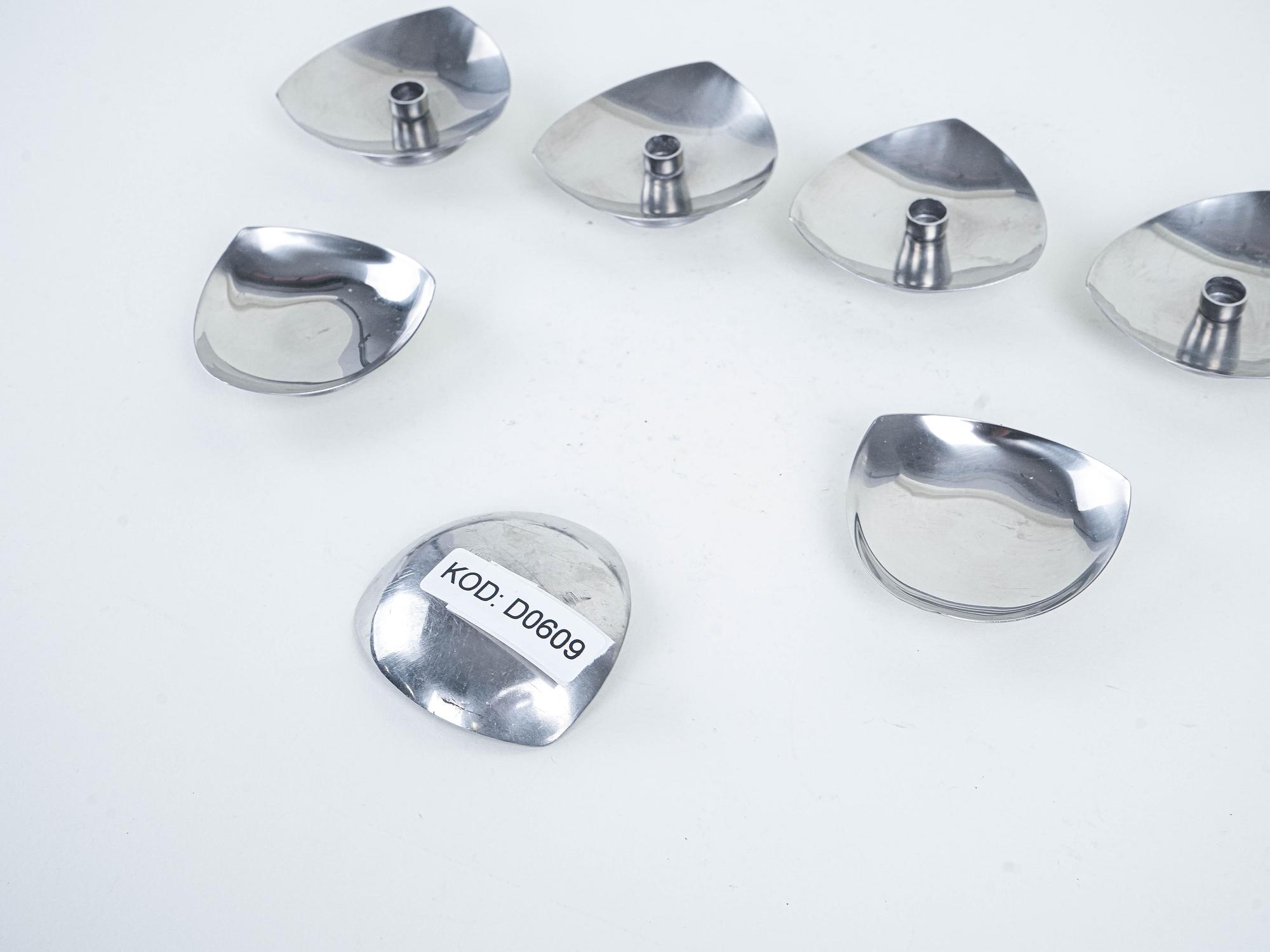 Set of steel candlesticks 1970s 4