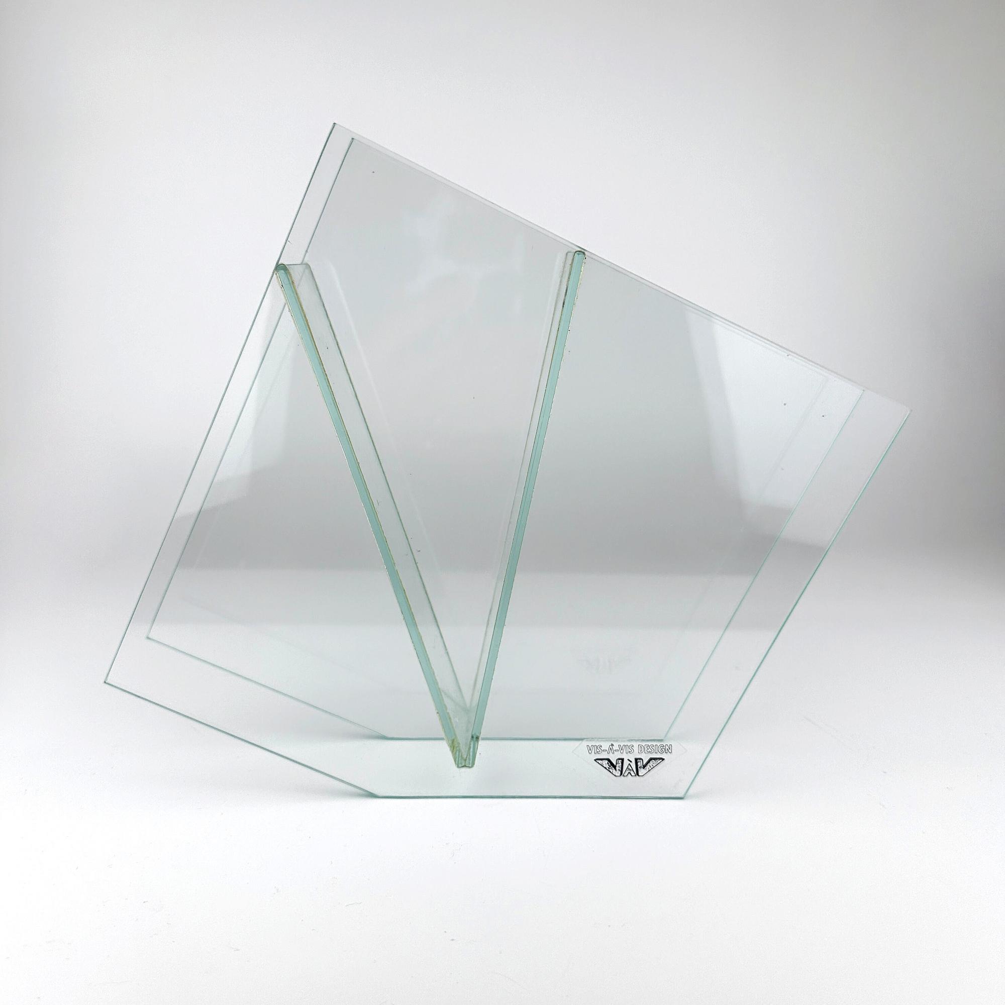 Postmodern Blumenvase Glas 1990er Jahre 8