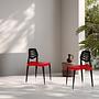 Flecharo Dining chair Plastic Black Red 1