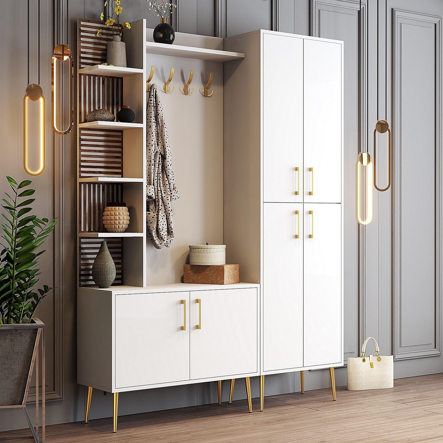 Extend Wardrobe White Golden Details 150cm x 200cm 2