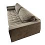 Sofa with ottoman velvet wood taupe 3