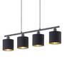 4-flame pendant lamp Cotton fabric Iron Black 0