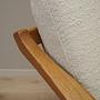 Vintage Schaukelstuhl Eichenholz Textil Creme 1960er Jahre 11