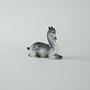 Ceramic fawn figure Grey 1970s 2