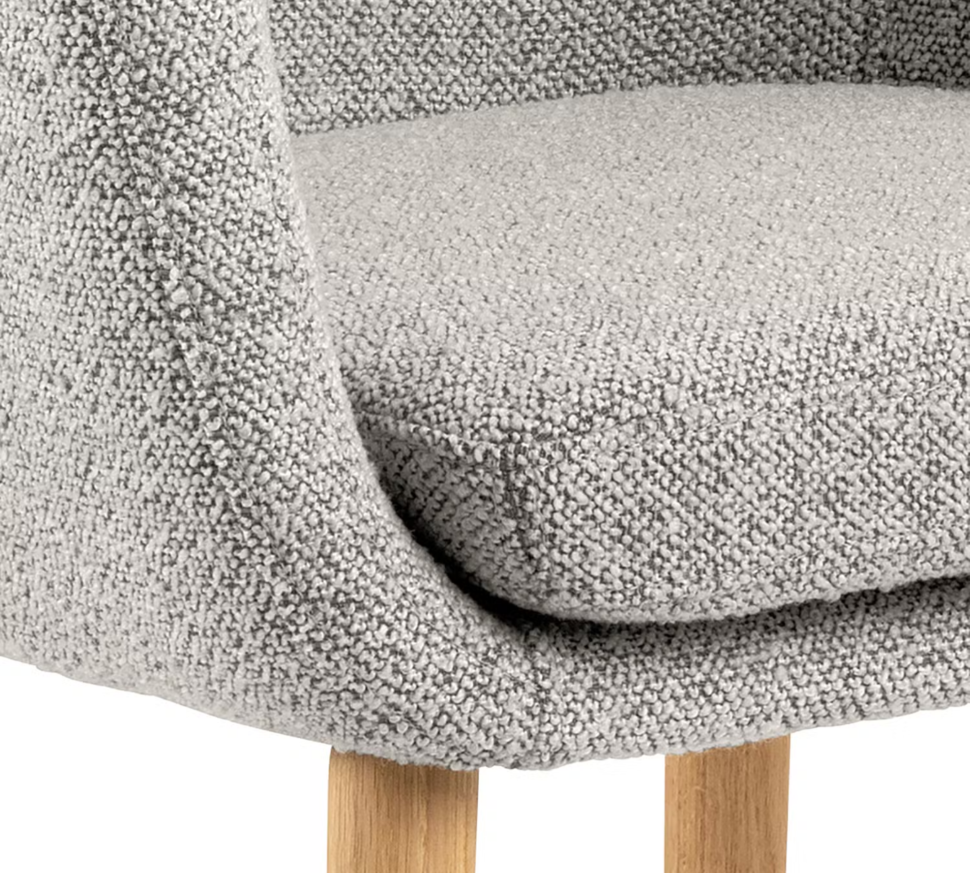 Stuhl Bouclé Holz Grau 4