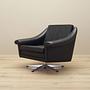 Poltrona girevole in pelle nera anni '60 3