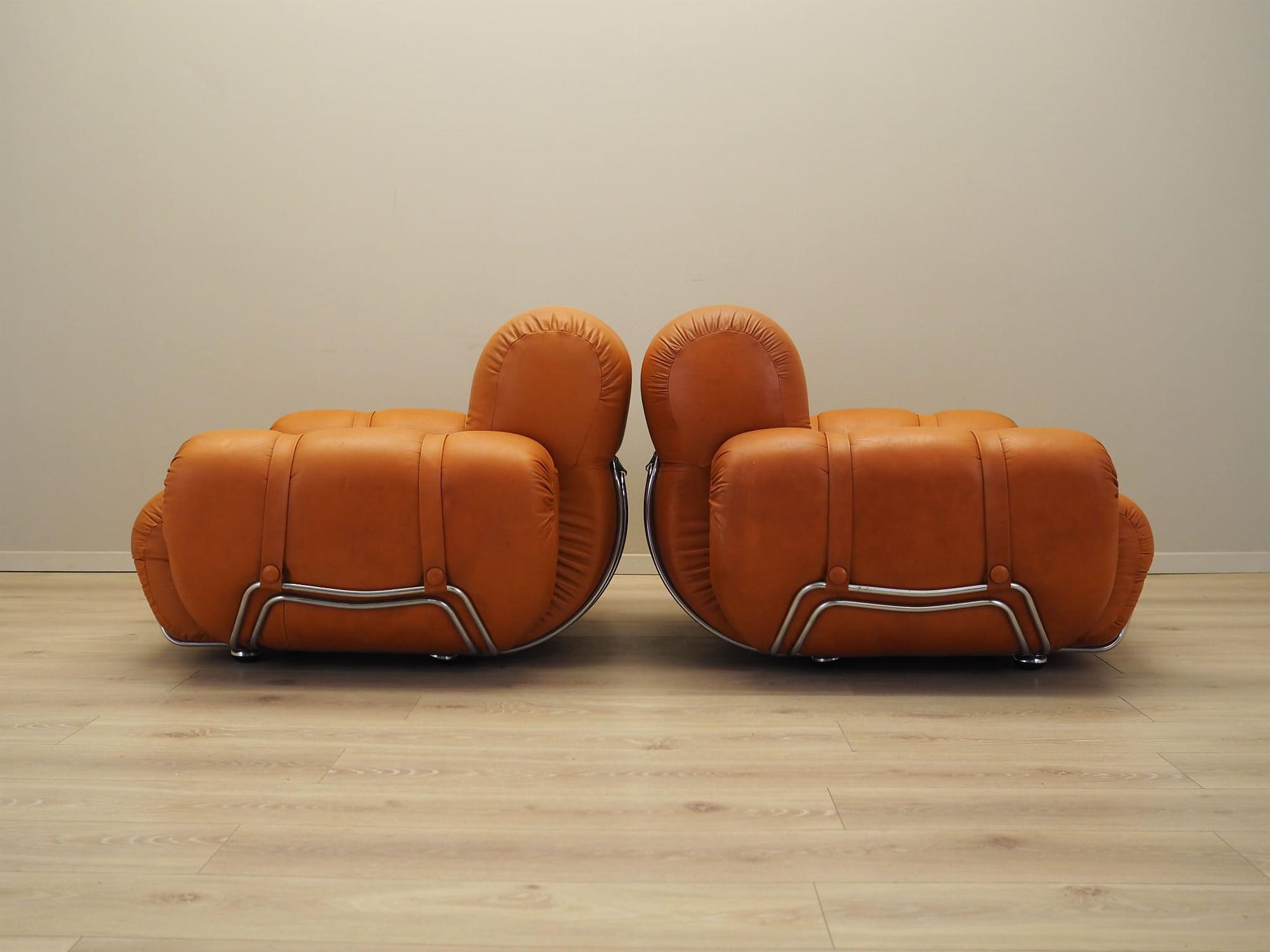 2x Space Age Armchair Orange 1960s 5