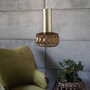 Vintage Pendant Lamp Glass Metal 1970s 1