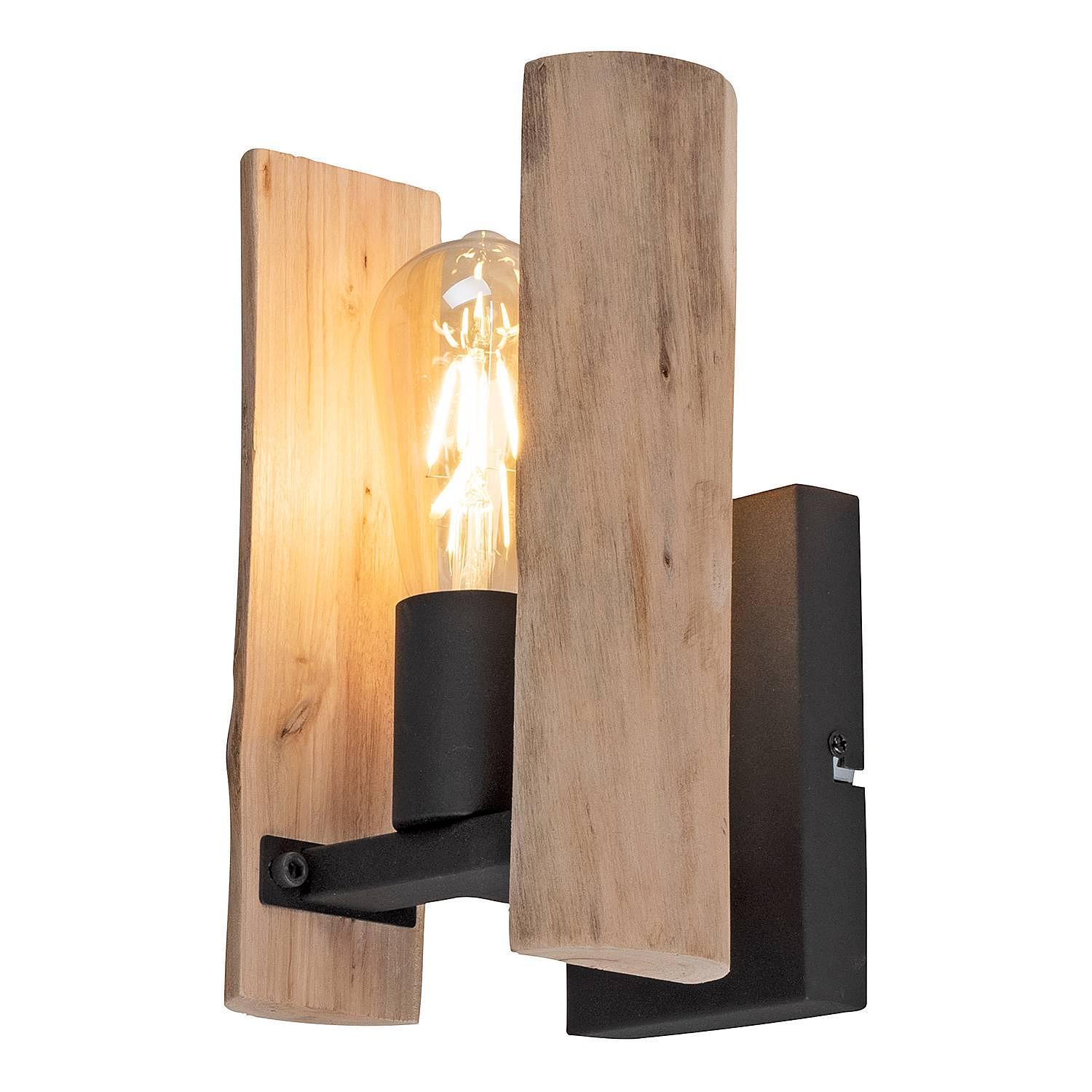 Log Wandleuchte Eisen Eukalyptus 1-flammig 1