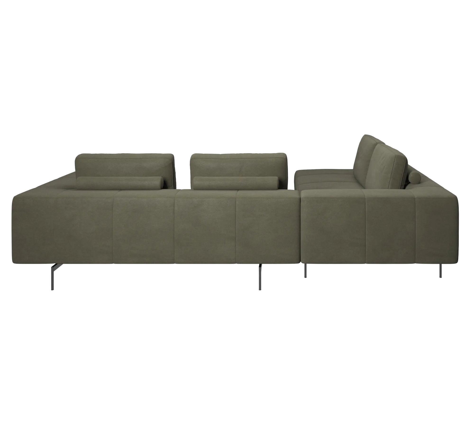 Amsterdam Ecksofa mit Loungemodul York-Leder Olivgrün 2