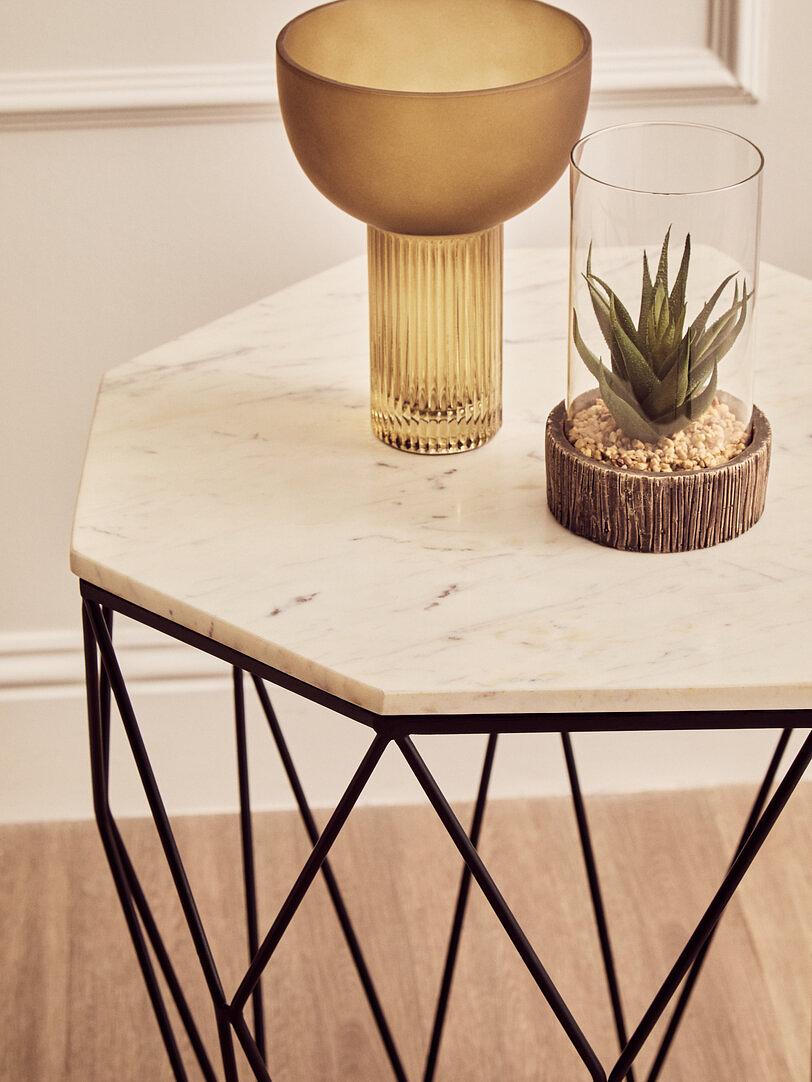 Shalimar Side Table Stainless Steel Marble 46cm 3