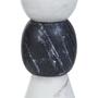 Oxana Multi-layered Candle Holder Marble Black White 8