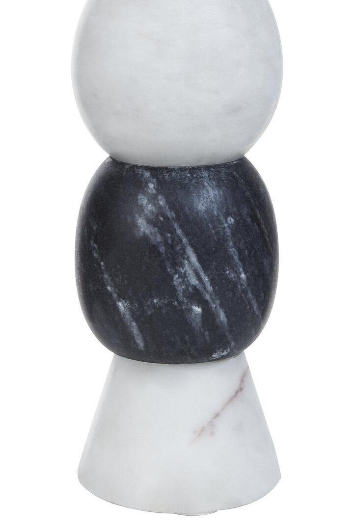 Oxana Multi-layered Candle Holder Marble Black White 8