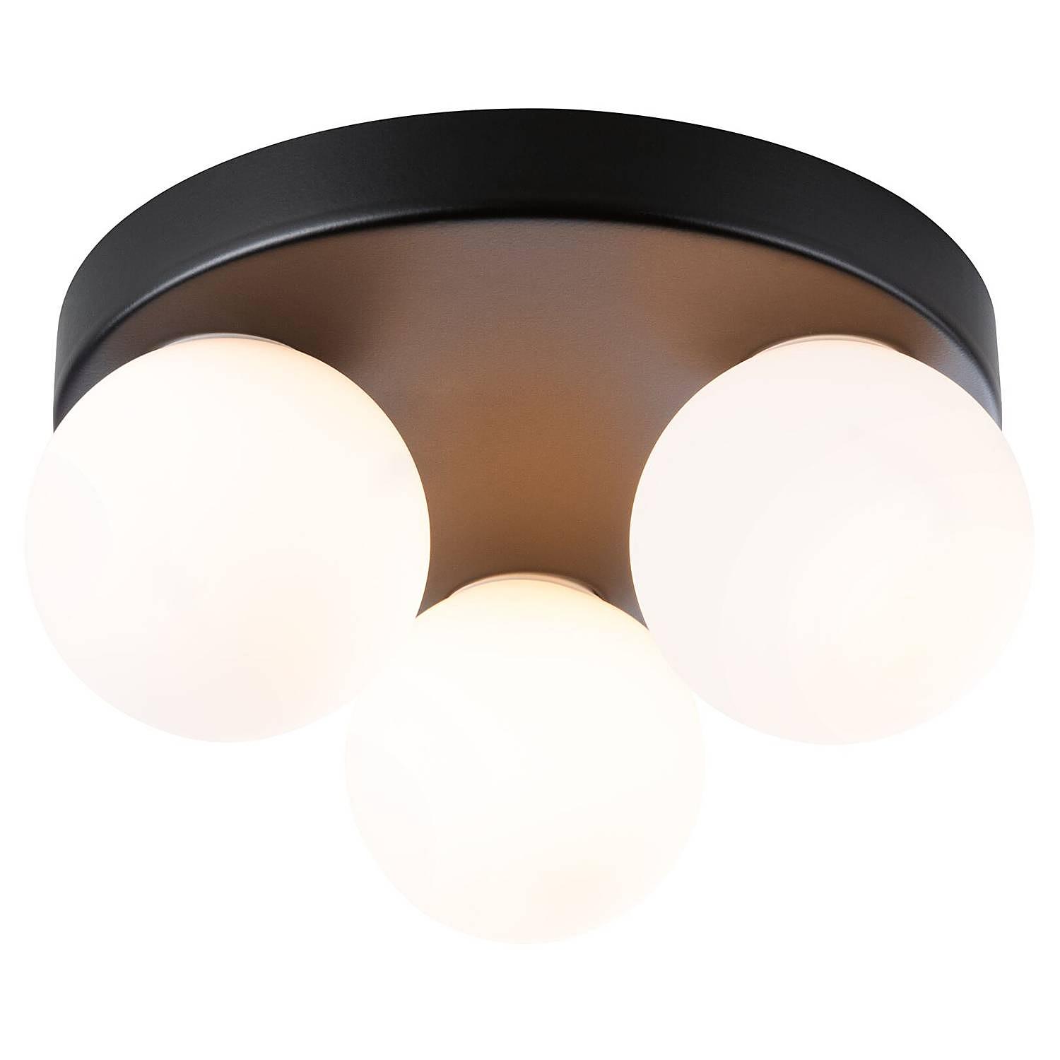 Gove Rondel Deckenleuchte Opalglas Aluminium 3-flammig 1