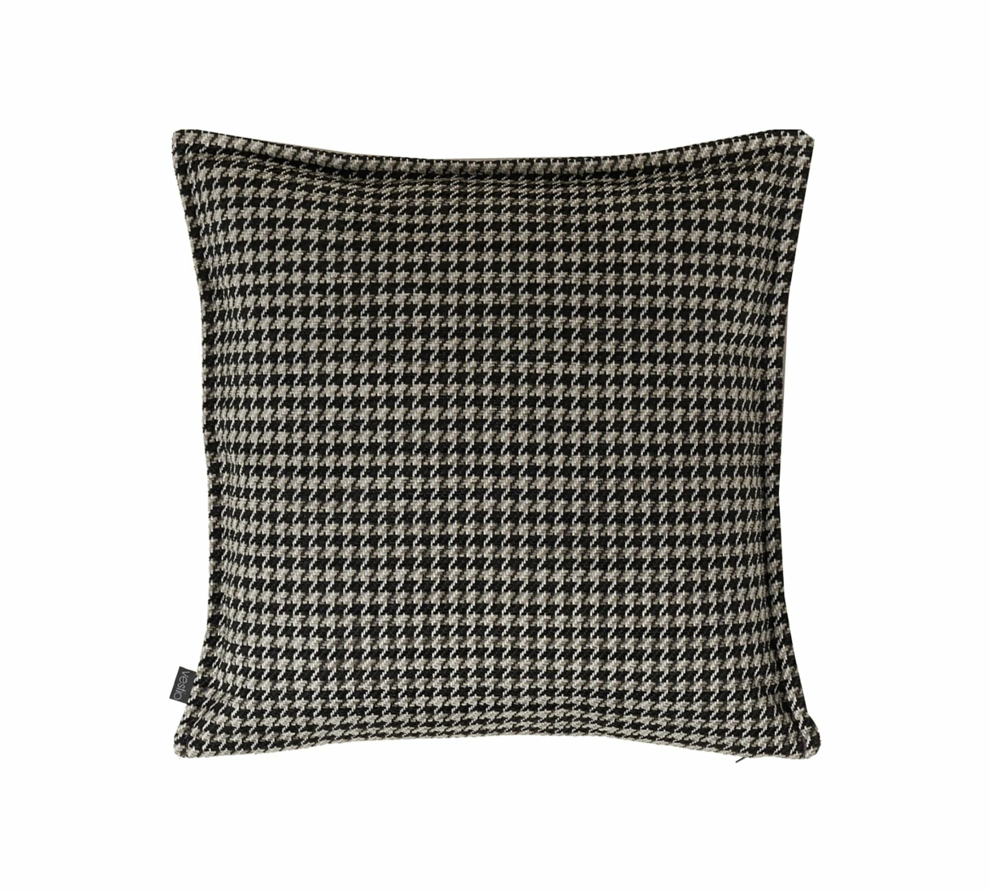 Dekokissen Webstoff Schwarz Beige 45 x 45 cm 0