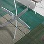 Dining table glass steel white 4