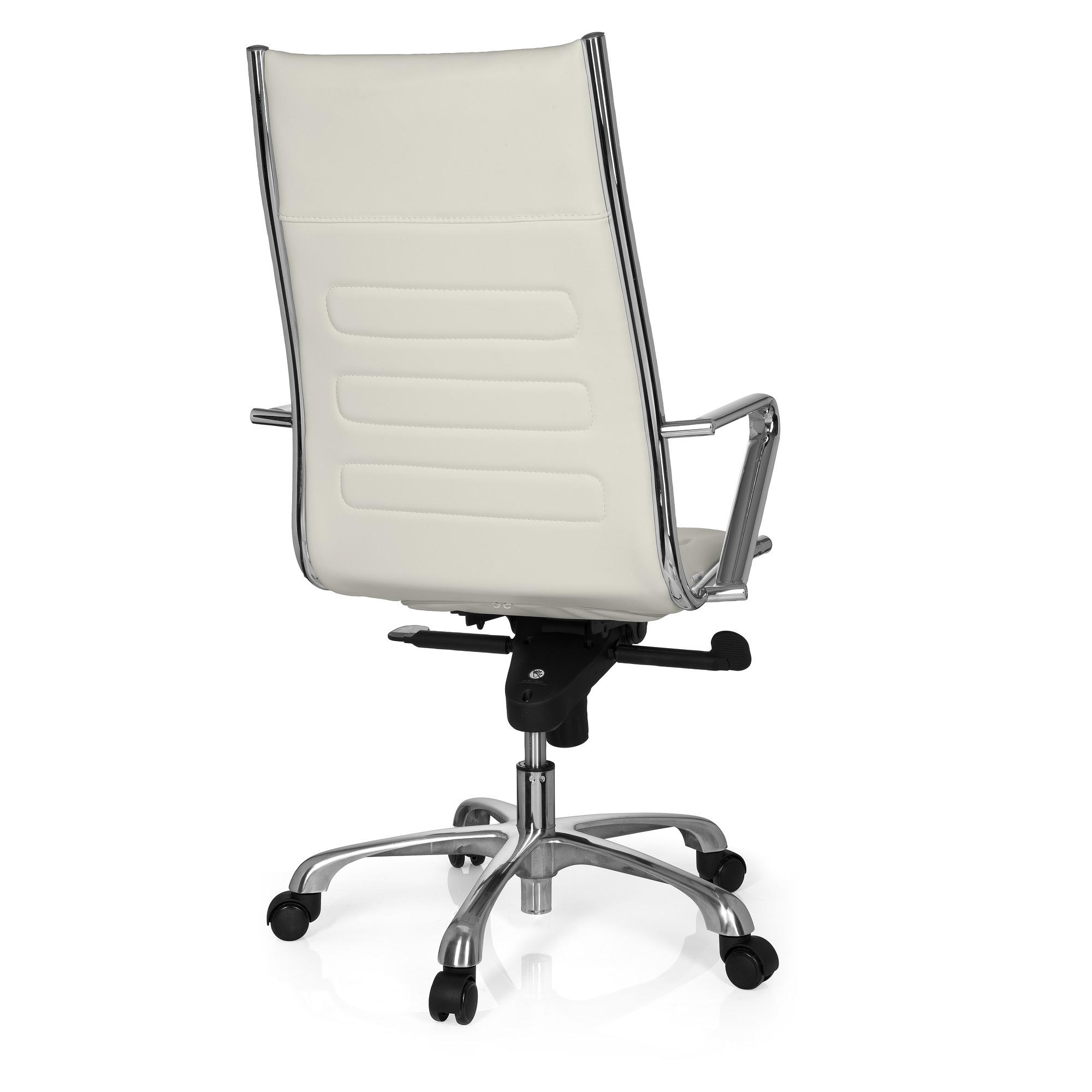 PARIBA III Swivel office chair with casters Faux leather White 5