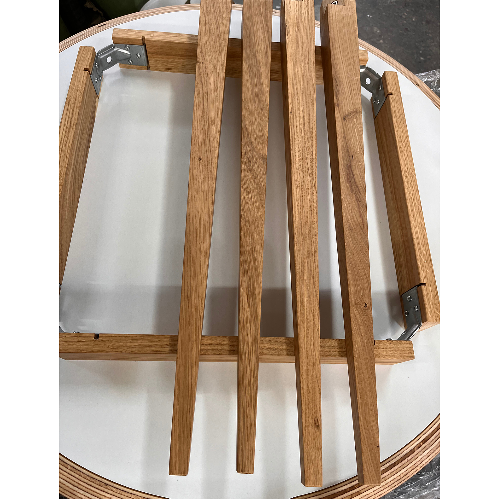 Beluga Esstisch Holz Grau Ø 90cm 3