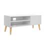 Lowboard Gummibaumholz Weiß Braun 2