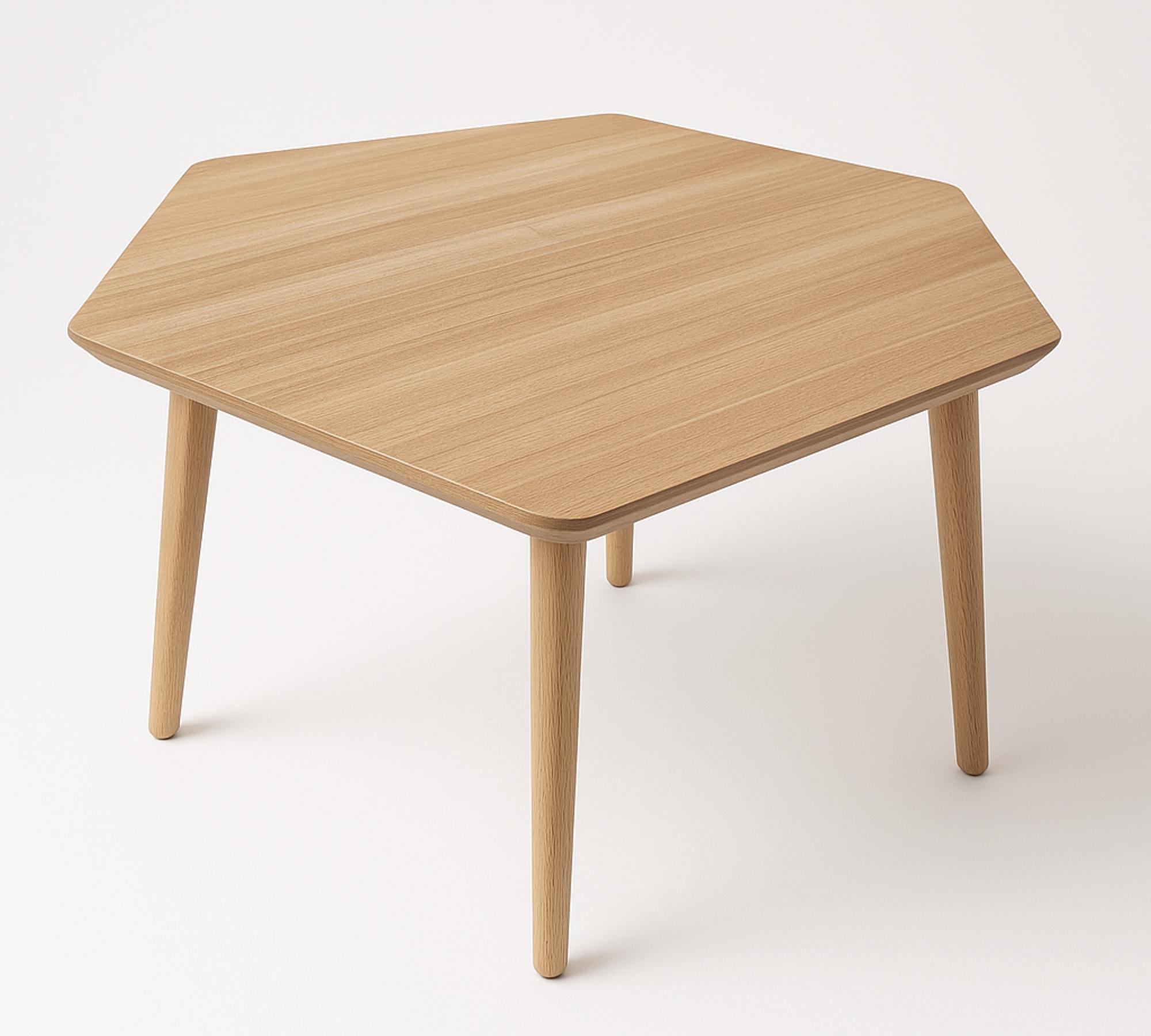 Hexagonaler Couchtisch hochwertiges Holz 75cmx75cmx36cm 0