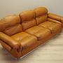Sofa Leder Braun 1960er Jahre 7