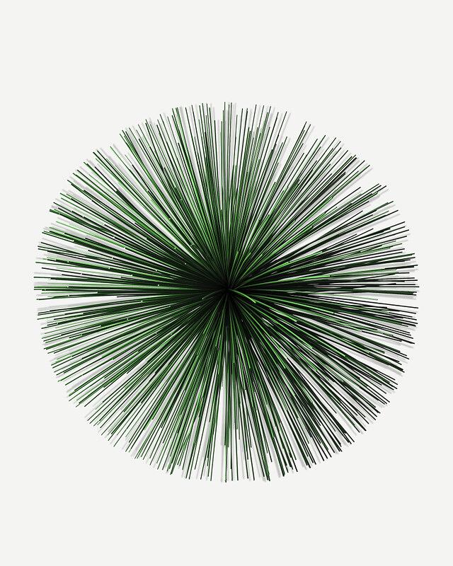 Prickle Decorative Object Metal Green 1