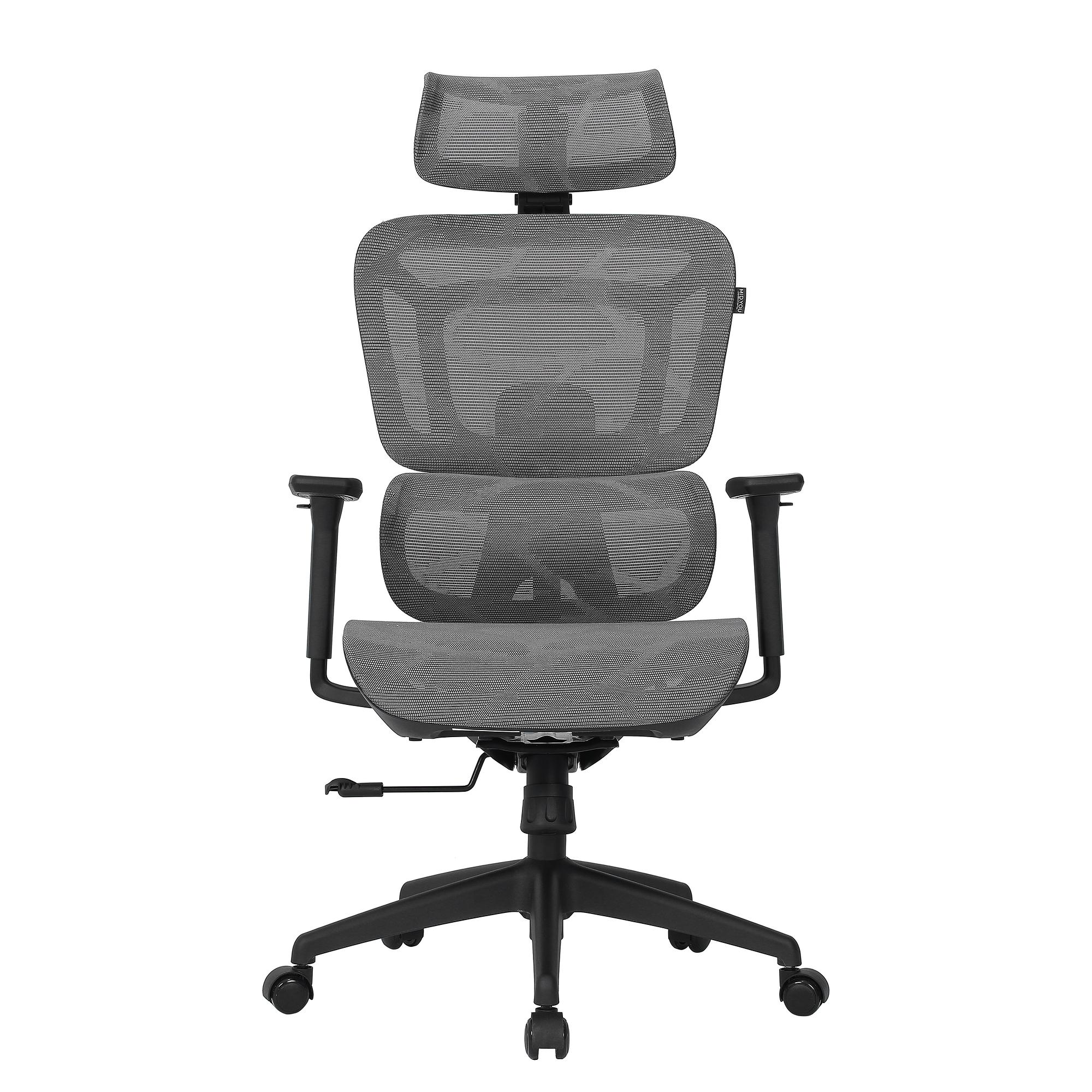 Bürodrehstuhl Doum Mesh Metall Grau Weiß 1