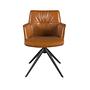 Swiveling chair faux leather brown 1