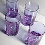 4x Vintage Drinking Glass Alexandrite Glass Lilac 70s 1