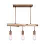 Pendant lamp 3-flame Metal Wood Brown 1