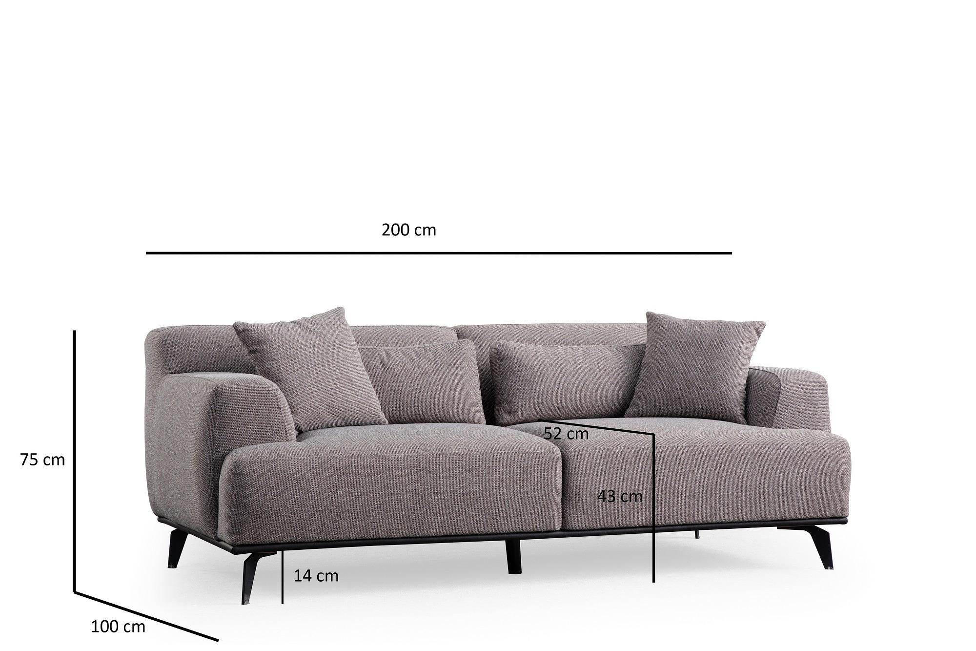 Jaguar 2-seater sofa Grey 8