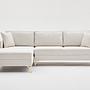 Lima Sofa Chaise Longue Left Cream with golden legs 5