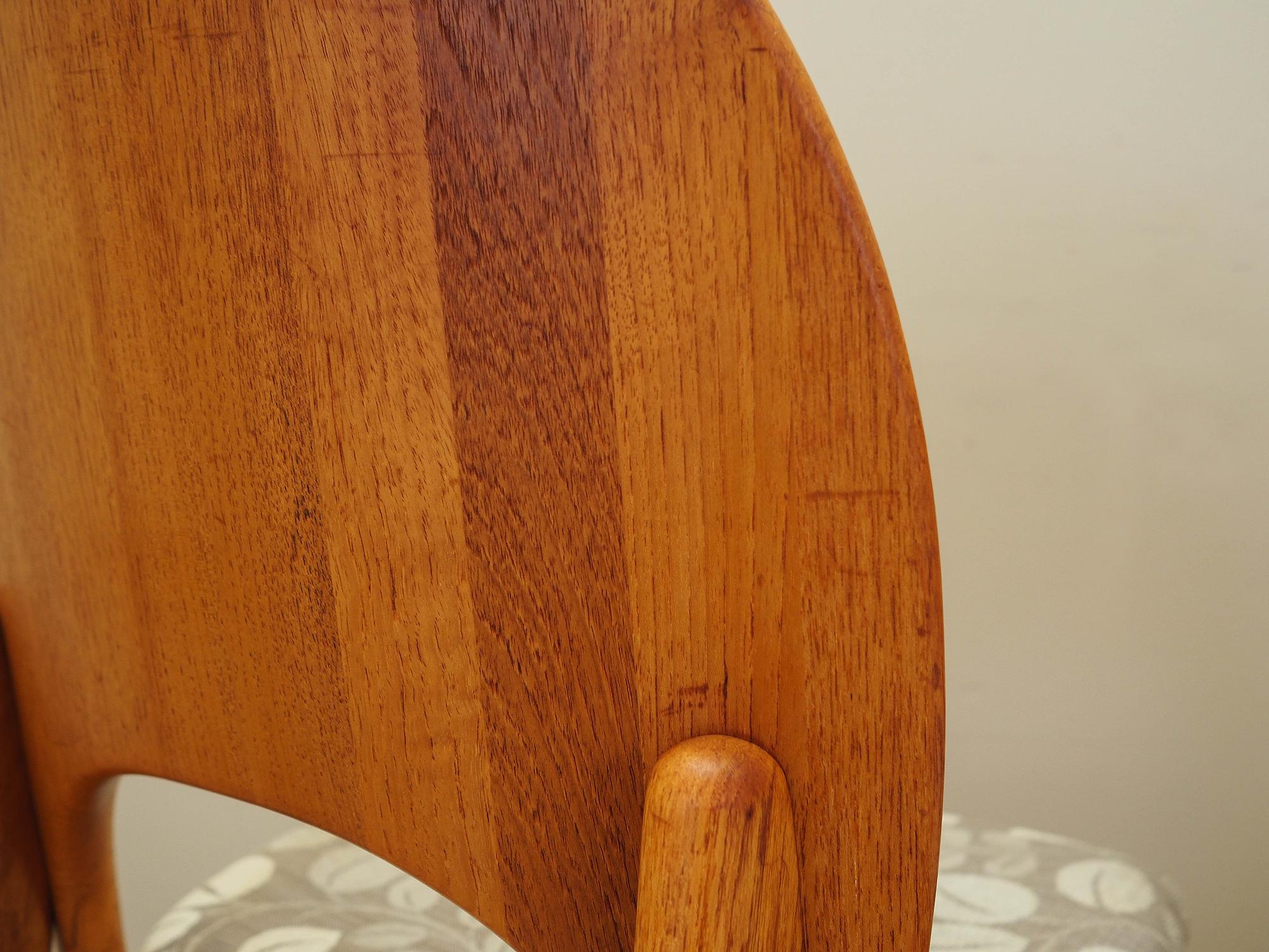 Teak wood chairs set of 4 Light brown 1960s 11