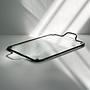 Vintage Tablett Metall Glas 1980er Jahre 4