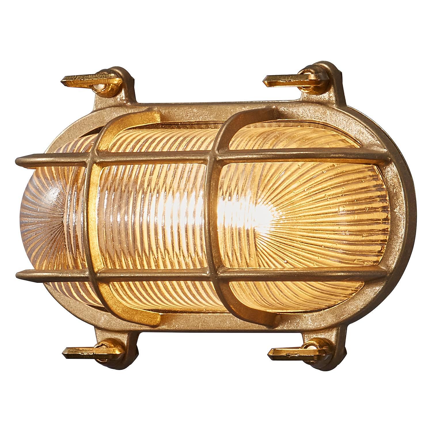 1-Flammig Wandleuchte Helford Klarglas Messing 1