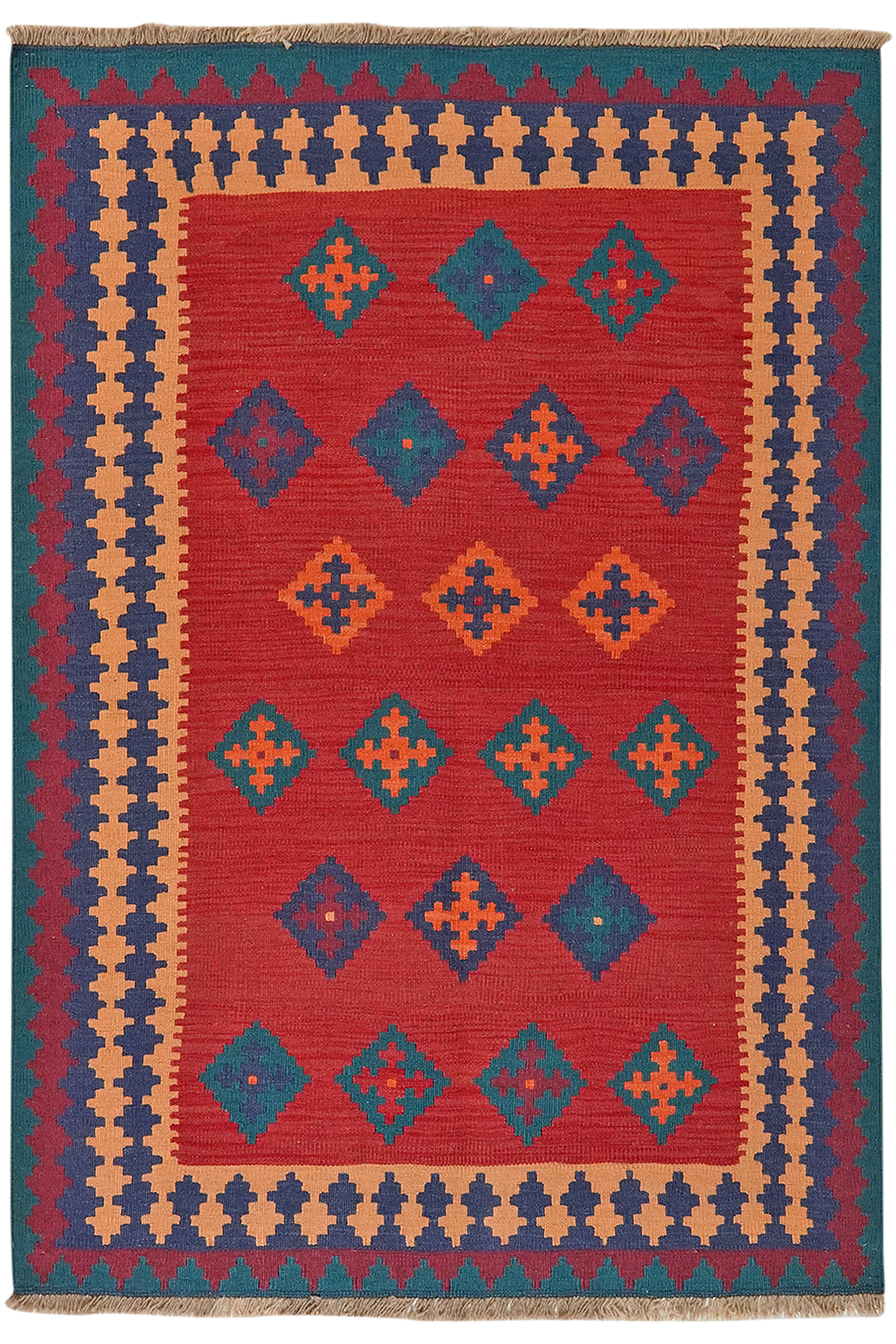 Kilim Gashgai Teppich Mehrfarbig 0