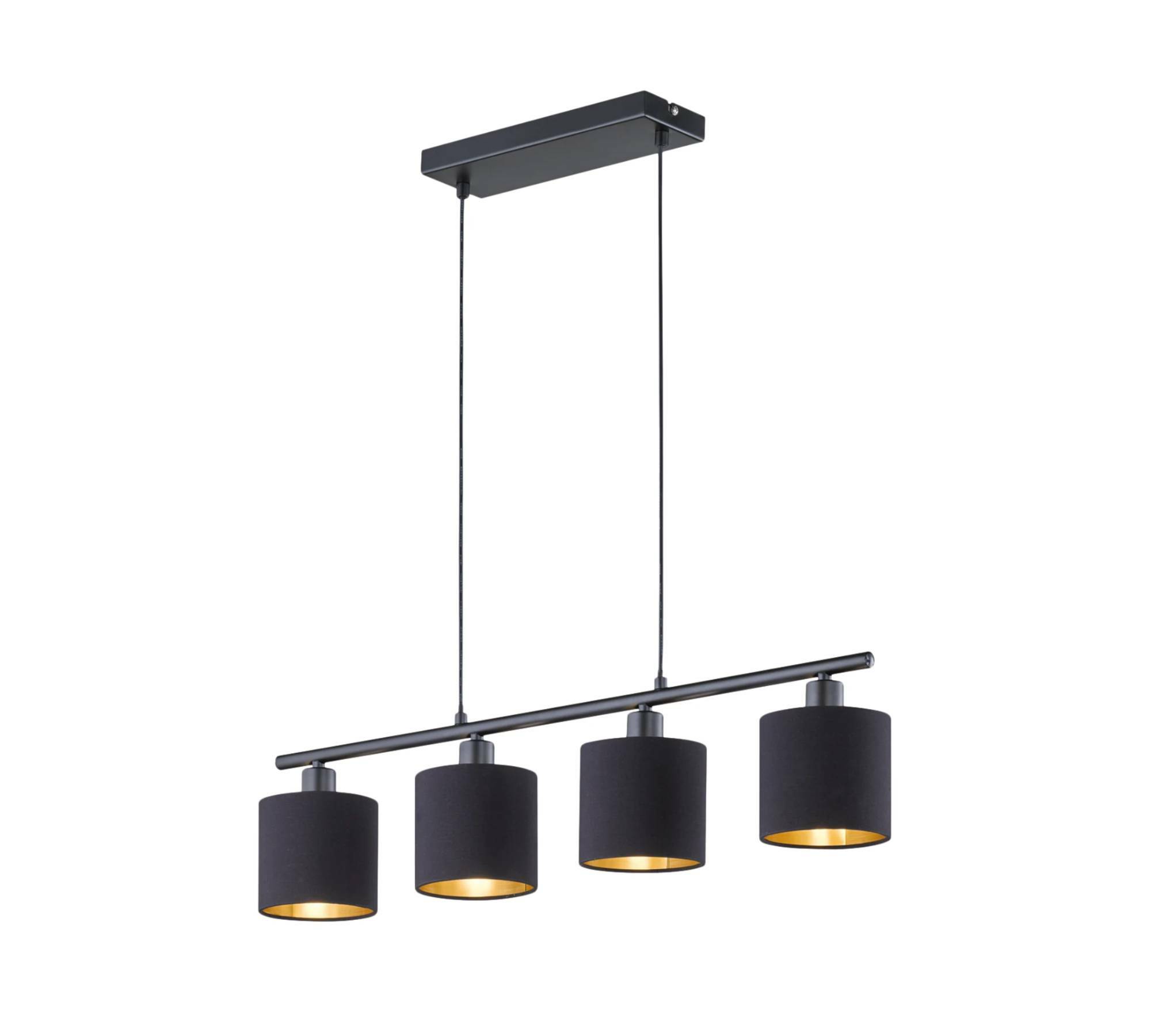 4-flame pendant lamp Cotton fabric Iron Black 1