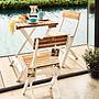 Garden dining set MORNING STAR set of 3 Acacia semi-solid Brown 4