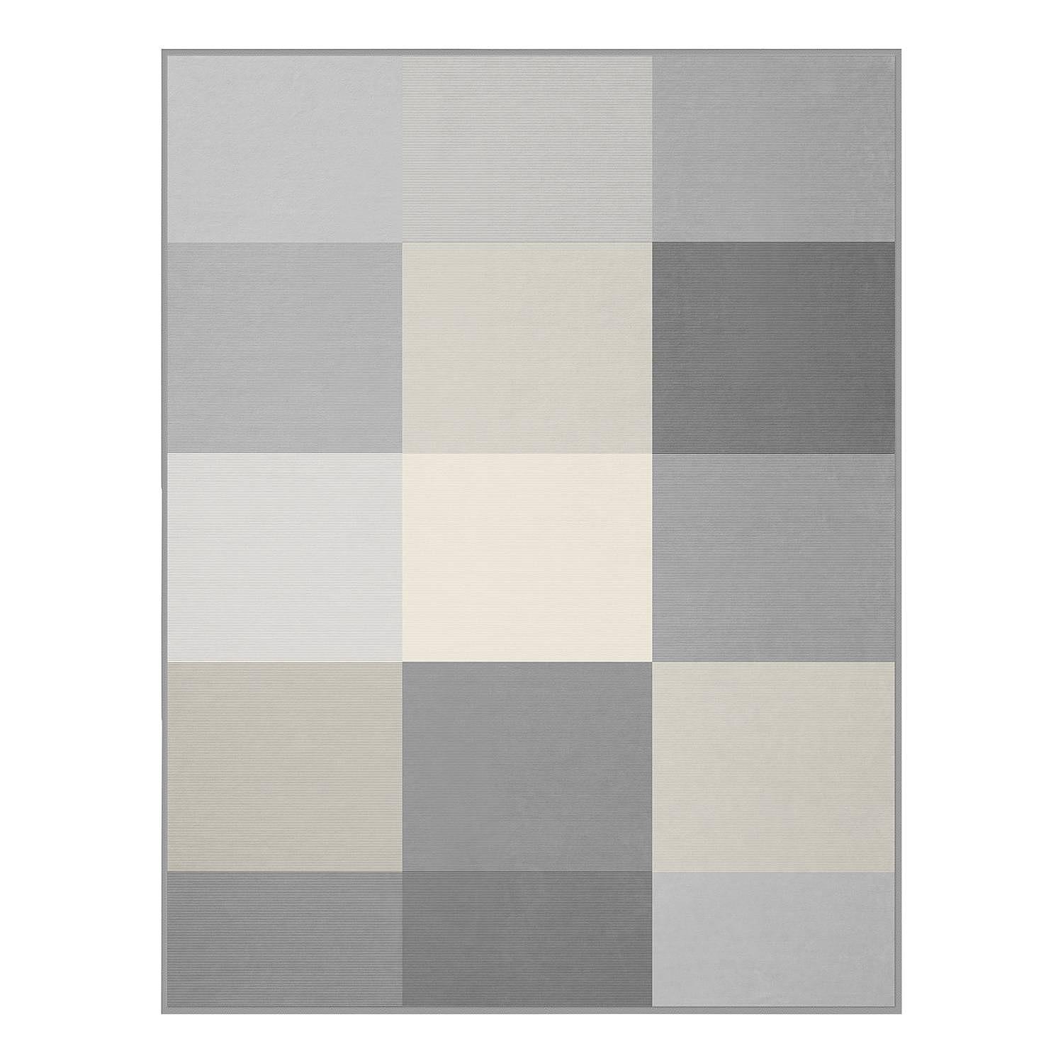 Plaid Colourfields Mischgewebe Grau 180 x 220 cm 0