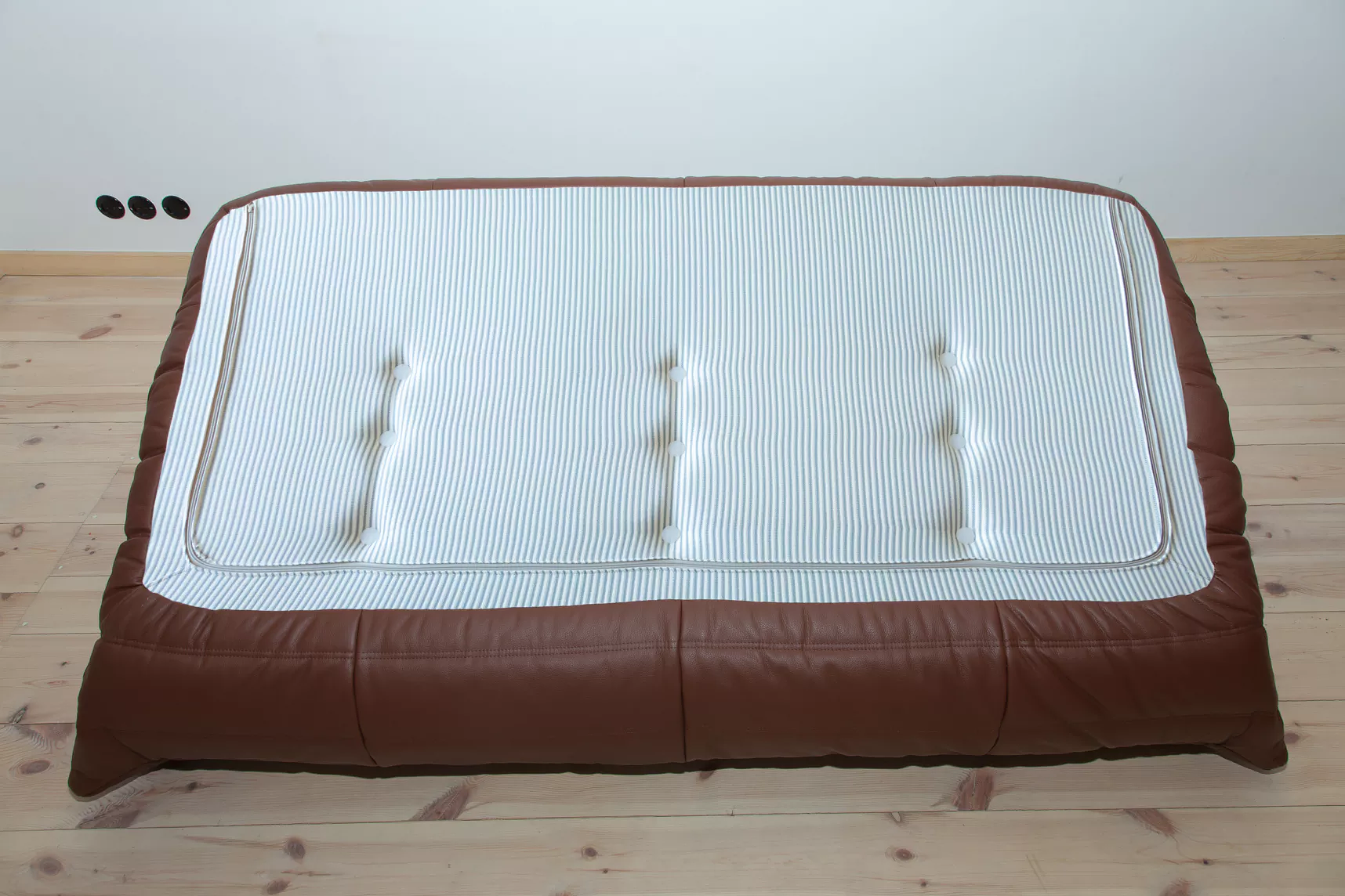 Togo Sofa 3-Sitzer, Ecksofa & Sessel Madras-Leder Braun 8