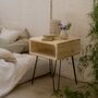 Hairpin Nachttisch Holz Metall Kiefer 0