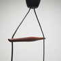 Vintage pendant lamp glass wood brown 1970s 1