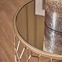 2x Arcana Round Honeycomb Side Table Metal Glass 5