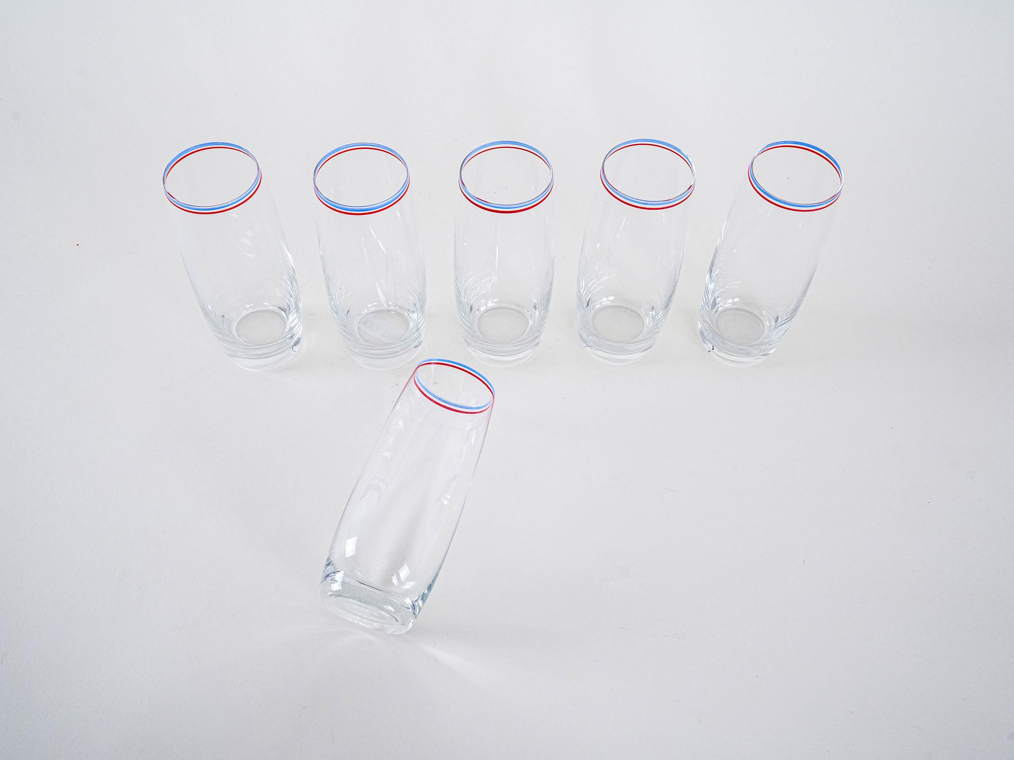 Glasses Set of 6 Transparent 1970s 5