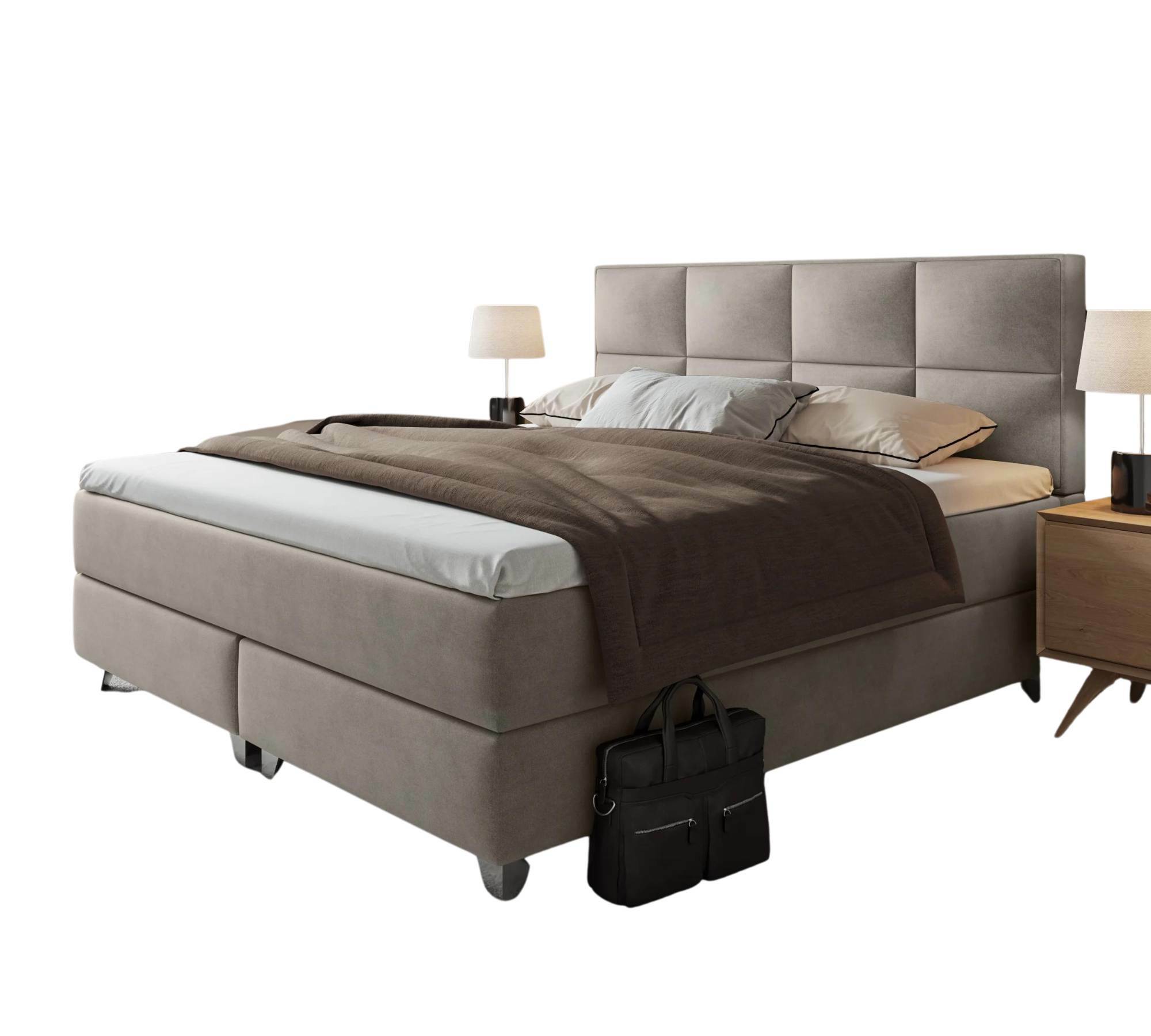 Boxspringbett Tonnentaschenfederkern Latex-Topper  0