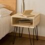 Hairpin Nachttisch Holz Metall Kiefer 1
