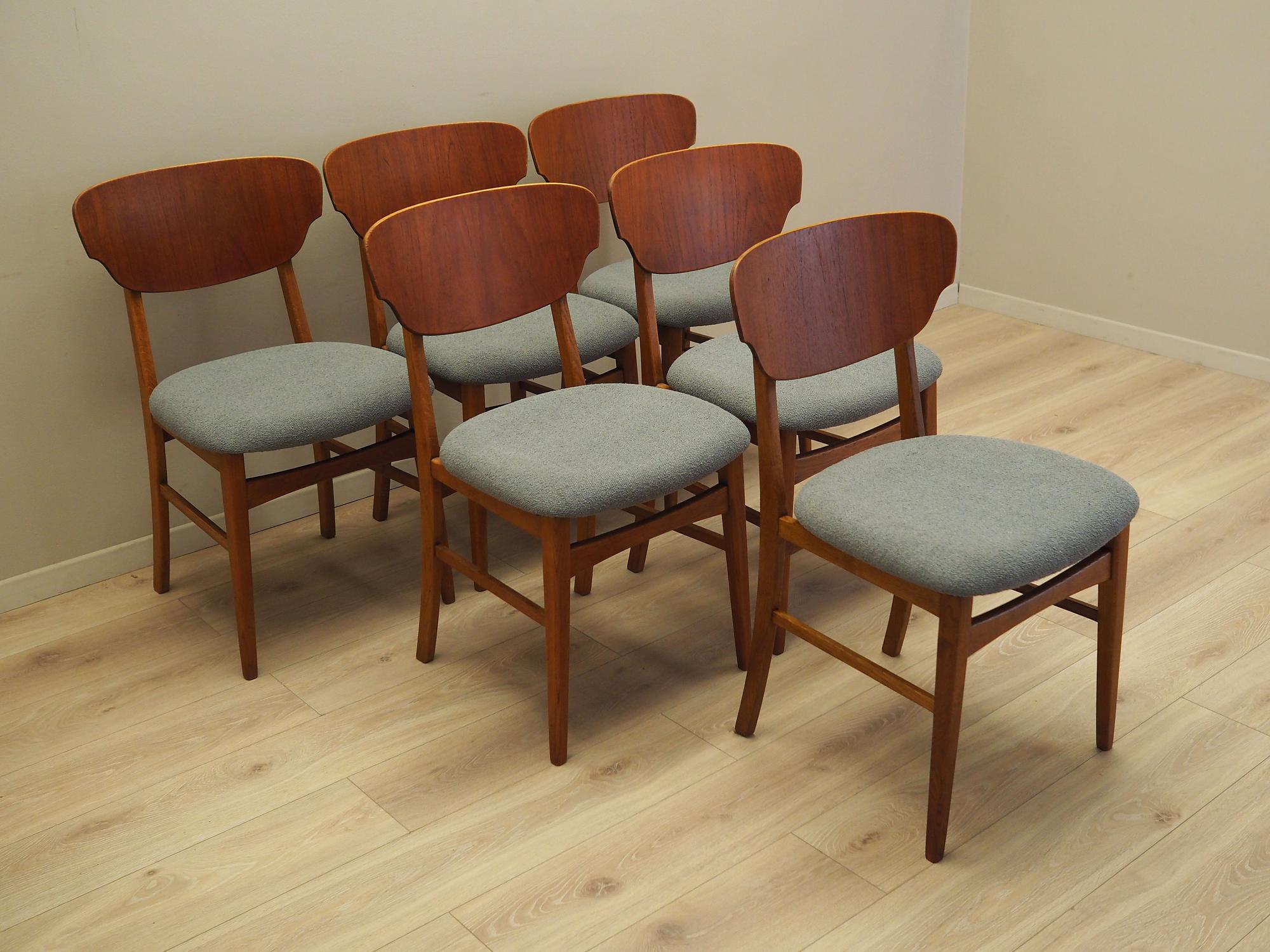 6x Esszimmerstuhl Teakholz 1970er Jahre 2